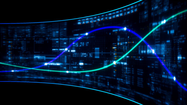 Abstract particle motion with vibrant colors, digital flowing particles, VR, futuristic sci-fi, tech innovation, and immersive cyber space background