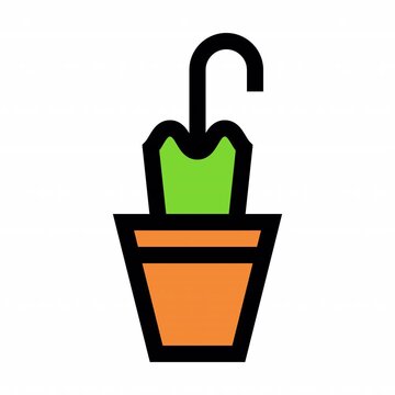 Umbrella Stand Color style, animation icon for social media, presentations, videos, websites, etc. No background, Alpha channel.	
