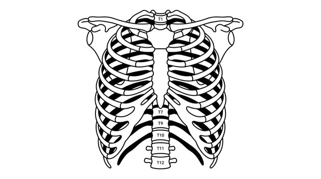 Human Rib Cage Anatomy Vector Illustration