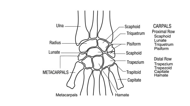 Human Wrist Anatomy Infographic Vector