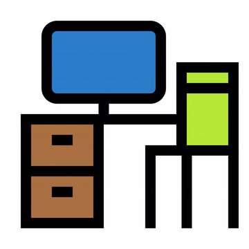 Working Room Color style, animation icon for social media, presentations, videos, websites, etc. No background, Alpha channel.	
