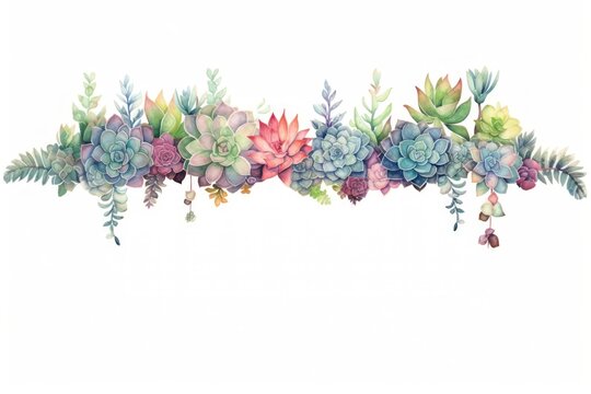 Succulent border pattern flower plant.