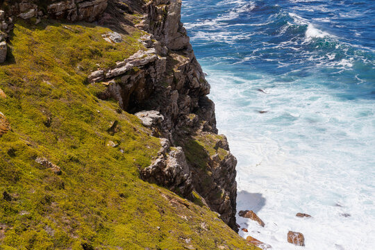 Rough ocean and rocks at Cape of Good Hope