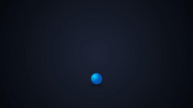 Blue bouncing ball on dark gradient background