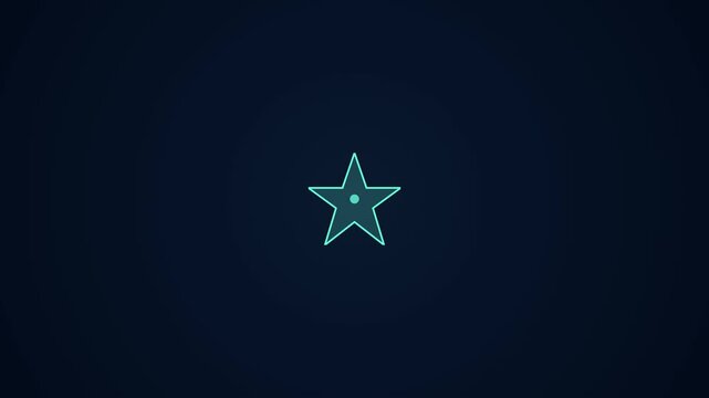 Dark blue Star abstract background with teal dot and small mark