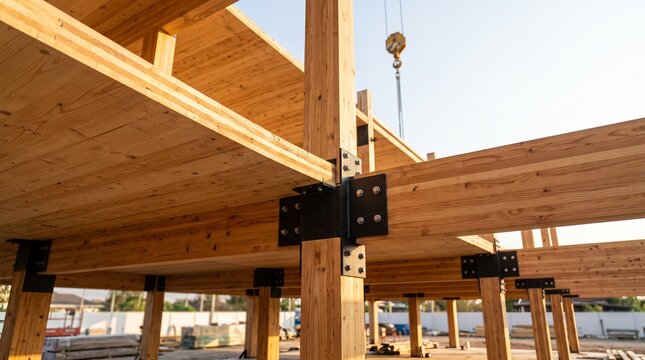 Sustainable mass timber cross-laminated timber building construction and structural assembly