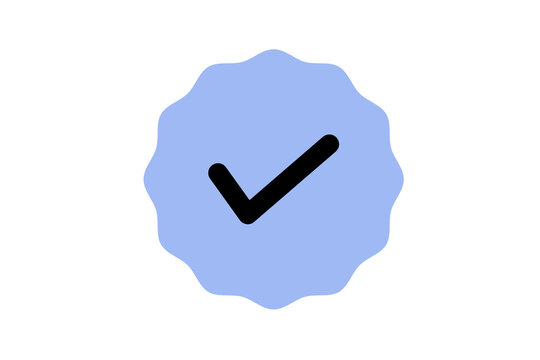 Verified checkmark icon badge symbol vector isolated on transparent background