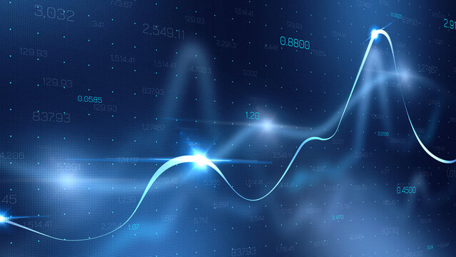 Stock market chart showing trading trends and fluctuations in real time