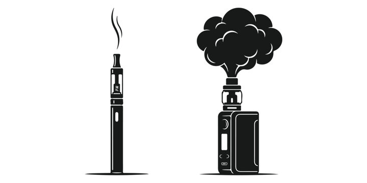 Vape pen and box mod vapor vector set