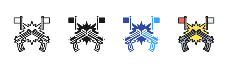 Obraz premium Coup Attempt icon set multiple style collection