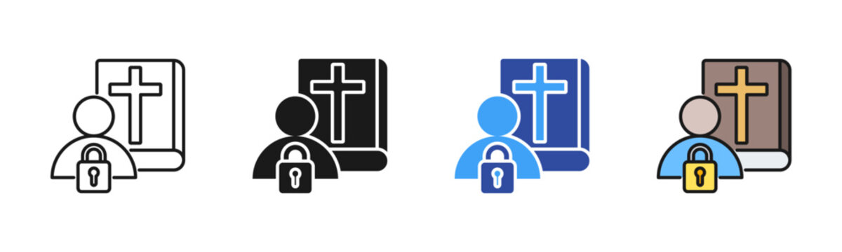 Belief Suppression icon set multiple style collection