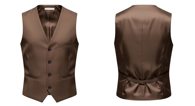 mockup of a mocha color man waistcoat