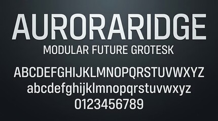 Fototapeta premium Modern Futuristic Sans Serif Font Display with Uppercase and Lowercase Letters