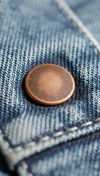 Close Up of Metallic Rivet Button Denim Jeans