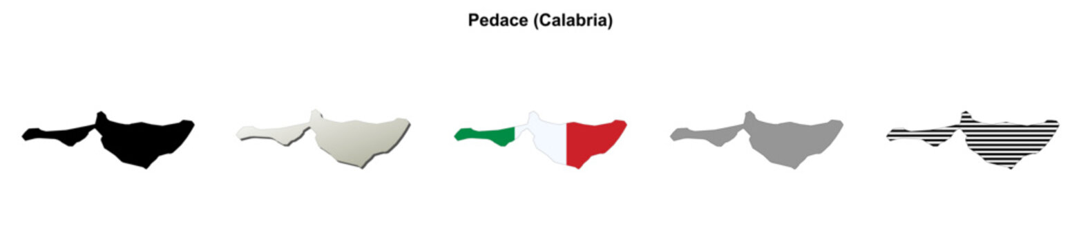 Pedace (Calabria) outline map set