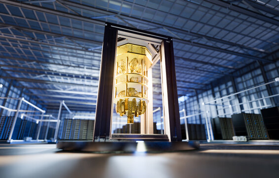 Quantum server network with quantum computer machine in server room