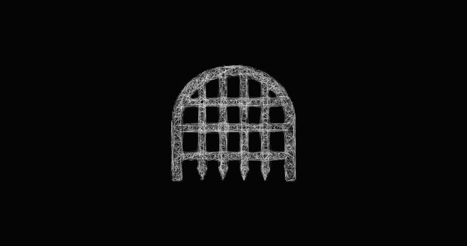 Sketch portcullis icon animation - smooth progressive reveal
