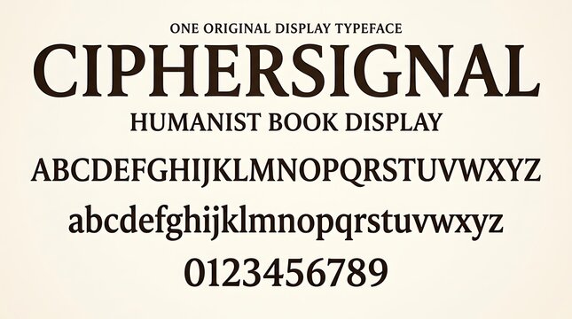 Ciphersignal Humanist Book Display Typeface Alphabet Specimen Sheet