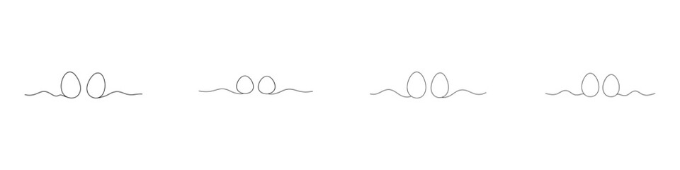 Obraz premium Doodle Easter egg banner in thin scribble line art for a spring, holiday, greeting, and festive fun.