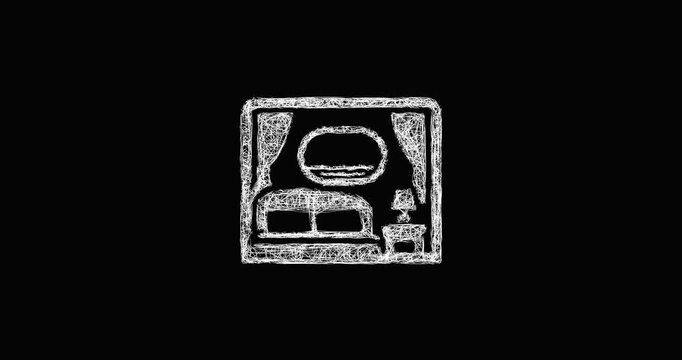 Sketch cruise cabin icon animation - smooth progressive reveal