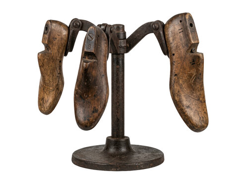 Vintage Wooden Shoe Trees 3D Render