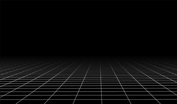 Background pixel video for game grid retro and space line black. Vr abstract graphic for 3d 80s art and digital geometric banner. Background design future for game portal tunnel and grid.