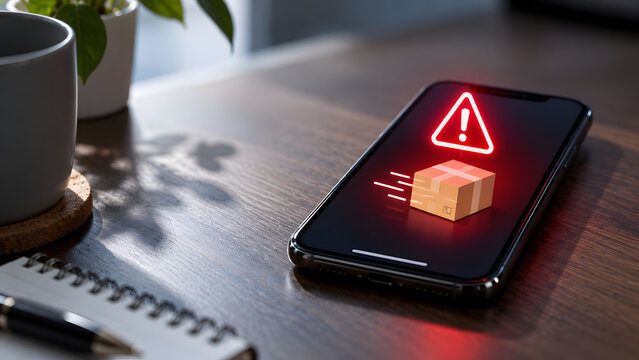 Suspicious Delivery Text Scam Alert on a Smartphone