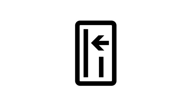 Minimalist smartphone card insert icon displaying swipe motion indicator