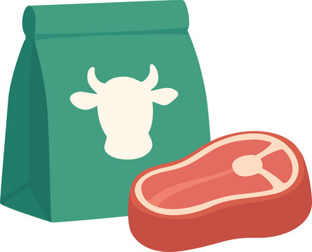 flat design cow meat