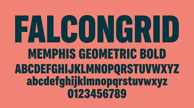 Falcongrid Memphis Geometric Bold Modern Display Font Alphabet Set