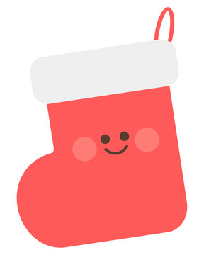 かわいいクリスマスの靴下（赤色）