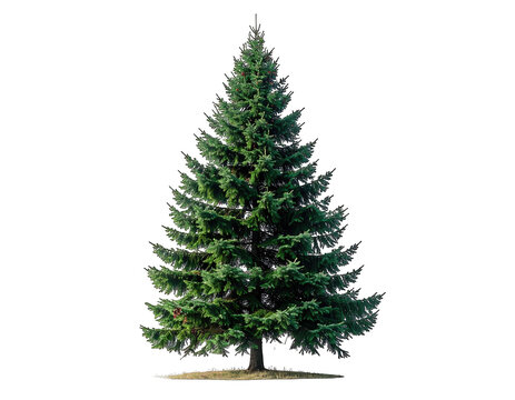 a high quality stock photograph of a single christmas pine tree isolated on a white background