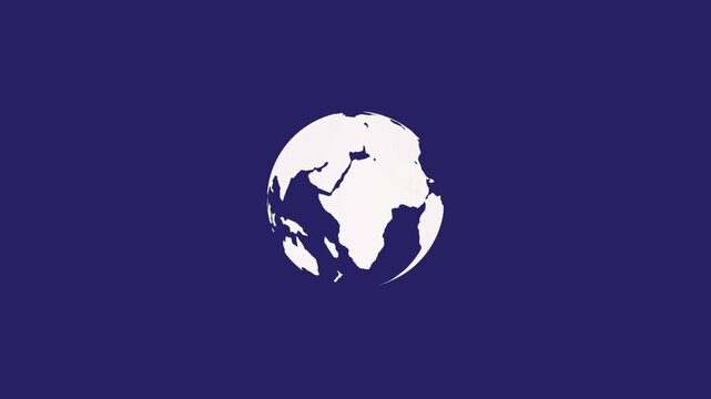 Stylized globe illustration on dark blue background