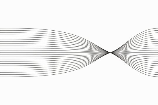 Minimalist abstract with converging parallel black lines
