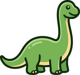 Brachiosaurus Long Neck Dinosaur Green Prehistoric Creature Icon © admds