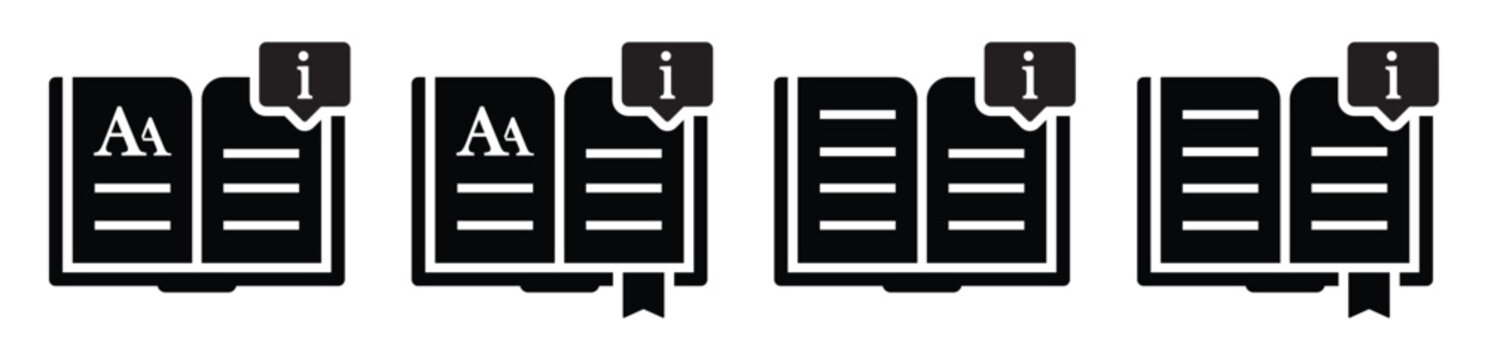 Book information set icon illustration