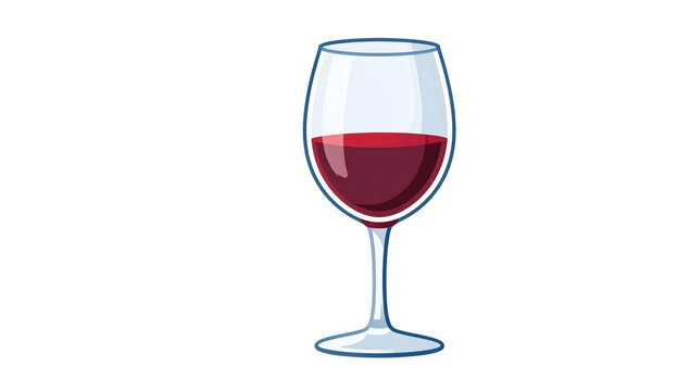 A glass of red wine: A clear glass goblet filled with rich red wine, showcasing its deep hue and clarity.