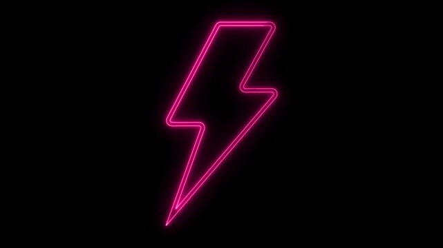 Neon pink lightning bolts on a black background glowing energy flashes in a repeating pattern