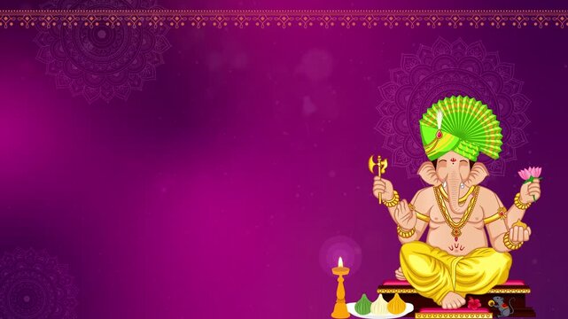 Ganpati Bappa Sitting with Modak and Mushak for Ganesh Chaturthi Motion Video