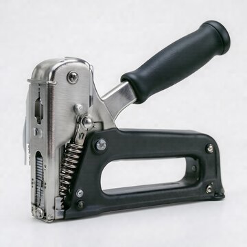 Black industrial staple gun for construction