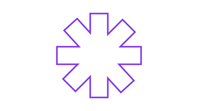 Purple outline eight-pointed star graphic element with graphic design geometric shape star icon graphic resource asterisk geometric abstract illustration interface decoration symmetry