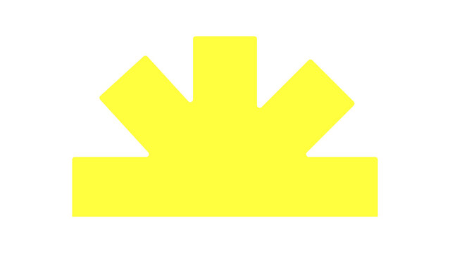 Stylized yellow sun or star burst shape with graphic element minimalist design symbolic sun isolated graphic geometric shape simple icon vector art design asset abstract form modern