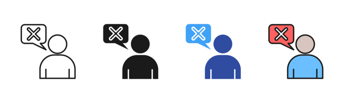 Disagreement icon set multiple style collection