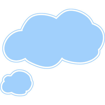 Light blue cloud pair icon set with large and small cloud