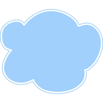 Light blue three cloud icon set in outline style