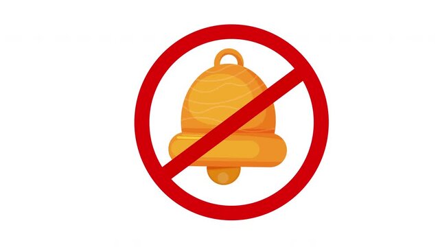 No notification bell icon with a red prohibition sign