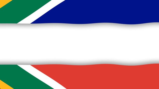 South Africa Flag Background Frame Loop With Text Copy Space For National Day.