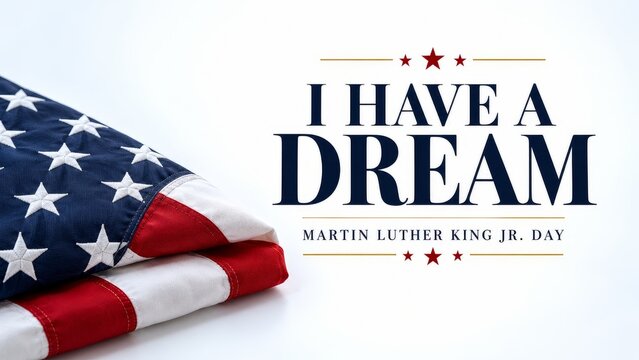 Celebrating martin luther king jr. Day with an american flag and inspiring dream message