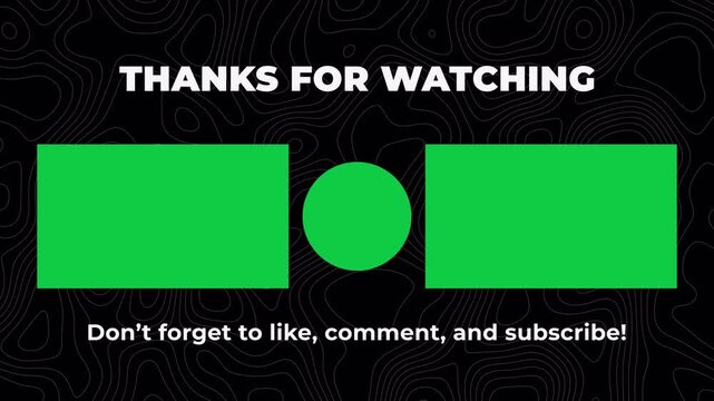 Thanks for Watching Subscribe, Like, Comment, End Screen Outro with Transparent Alpha Channel Overlay Background.