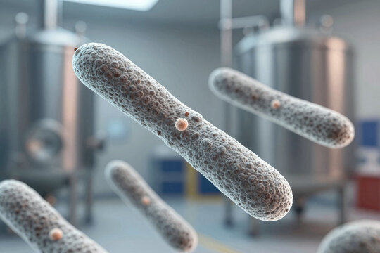 Microscopic view of bacteria in a laboratory environment showcasing microbial life